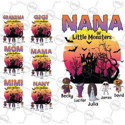 custom personalized grandma, mama png, custom nana png, halloween png, little of monster png, halloween family png, digi