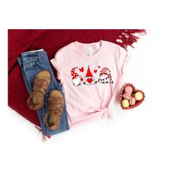 valentine gnomes hearts shirt,valentines day shirt for woman,heart shirt,cute valentine shirt,scandinavian gnome shirt,v