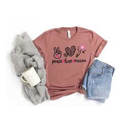 peace love vaccinate shirt,quarantine valentines,valentines day shirt for woman,heart shirt,cute valentine shirt,shirt,v