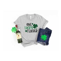 one lucky teacher shirt,shamrock shirt,saint patricks day shirt,teacher st patricks day shirt,saint patricks day family