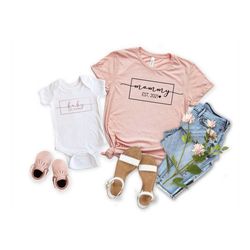 mommy and baby est 2021 shirt, mommy and baby shirt,just a boy in love with his mama, mom and me, mother and son matchin