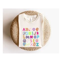alphabet shirt, teacher appreciation, teacher gift, 1st grade t-shirt, new teacher gift, first day of school, abc shirt,