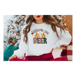 it's the most wonderful time for a beer sweatshirt,christmas family shirt,christmas gift,holiday gift,christmas family m