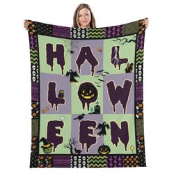 Halloween Long Vertical Flannel Breathable Blanket 4 Sizes