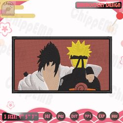 naruto and sasuke embroidery design, naruto embroidery design, anime embroidery file, machine embroidery designs