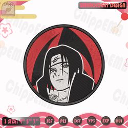 uchiha itachi embroidery design, naruto embroidery design, anime embroidery file, machine embroidery designs