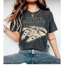 star wars millennium falcon graphic vintage movie poster, star war fan gift, disneyland family vacation gift, magic king