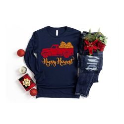 happy harvest shirt, thankful fall, fall family shirts, harvest season,thanksgiving shirts, family matching shirts, cute