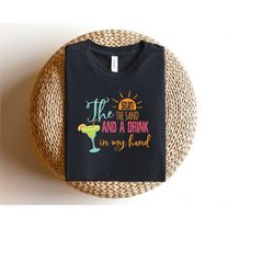 sun sand and a drink in my hand, a ring on my hand, bachelorette party shirts, bridal shirts, hen party, beach bachelore