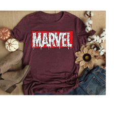 marvel logo melting paint drip t-shirt, marvel logo shirt, marvel fan gift, disneyland trip vacation gift, magic kingdom