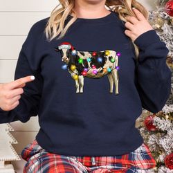 christmas sweatshirt,cute cow christmas sweatshirt,2022 merry christmas,merry christmoos,2022 happy new year,christmas g