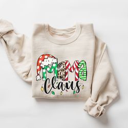 mama claus sweatshirt, christmas mom sweatshirt, women christmas shirts, christmas crewneck, holiday sweatshirt, winter