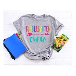 hello kindergarten crew shirts,teach love inspire,back to school shirt,first grade teacher tee,teacher appreciation tee,