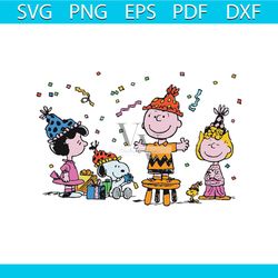 peanut party svg, cartoon svg, snoopy svg, charlie brown svg, party svg, svg cutting, christmas svg, cute svg, adorable
