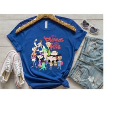 disney phineas and ferb group poster vintage t-shirt, magic kingdom, disneyland family trip vacation 2023 gift, wdw trip