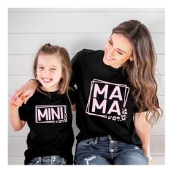 leopard mama shirt, leopard mini shirt, mama mini matching shirt, blessed mama shirt, mom life shirt, mama mini outfit,