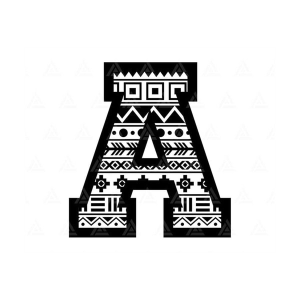 Tribal A Letter Svg, Aztec A Letter Svg, Tribal Aztec Alphab | Inspire ...
