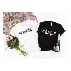 bonnie and clyde shirt, couple shirt, honeymoon shirt,wedding shirt,wife and hubs shirts, just married shirts, matching