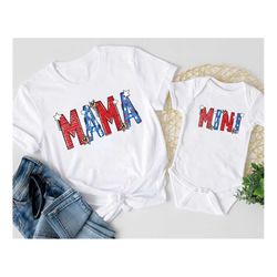 mama and mini american flag shirt, 4th of july shirt, mama mini patriotic couple shirt, patriotic tee, independence day