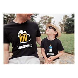 daddy and me shirt, drinking buddies milk and beer, family matching shirts, father and son, father and daughter, new dad