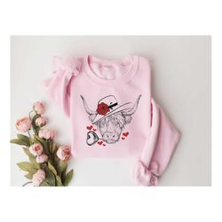 highland cow valentines day shirt,valentines day shirts for woman,heart shirt,cute valentine shirt,valentines day gift,v