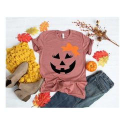 Jackolantern Face Girl  Shirt,Girls Thanksgiving,Thanksgiving Shirt,Thankful Tee,Girl thanksgiving Shirt,Family Matching