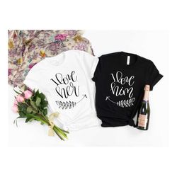 i love her shirt, i love him shirt,his & hers, matching shirts, wedding gift,couple valentines gift,love shirt, couple s