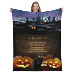Halloween Long Vertical Flannel Breathable Blanket 4 Sizes