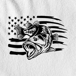 bass fishing american camo usa flag for fisherman svg printable files.