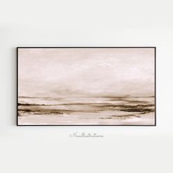 Samsung Frame TV Art Minimalist Sepia Landscape Brown Watercolor Painting Downloadable Digital Download Hand Painted