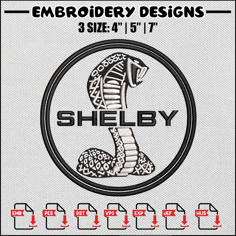 Shelby logo embroidery design