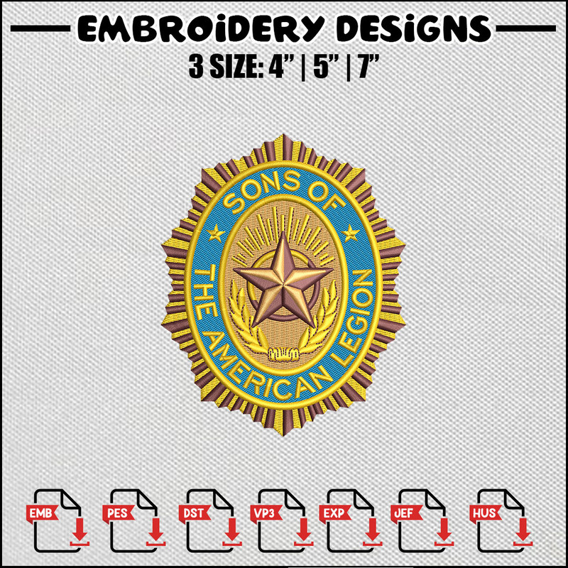The american legion embroidery design
