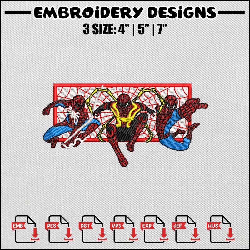 Spiderman form embroidery design
