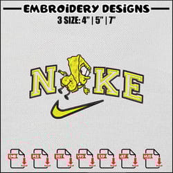 spongebob nike embroidery design, nike embroidery, spongebob design, embroidery shirt, embroidery file, digital download