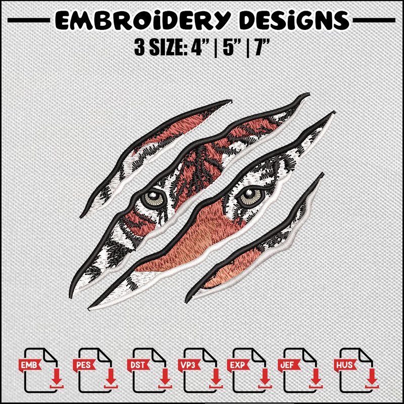 Tiger logo embroidery design