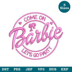 Barbie Patch Embroidery Design 5 Sizes | Barbie Font Embroidery Design-Barbie Digital Embroidery File | Girl Embroidery