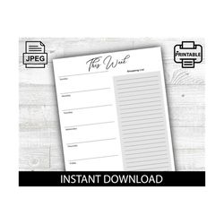 weekly planner, undated planner, calendar, organization, planner, productivity, work planner, printable, digital downloa