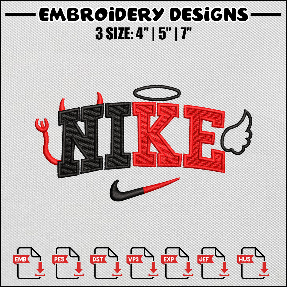 Nike evil embroidery design