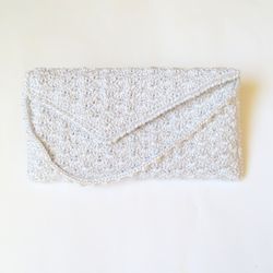 Bridal lace clutch purse crochet beaded evening handbag pearl lace clutch purse romantic wedding envelope bridesmaid bag