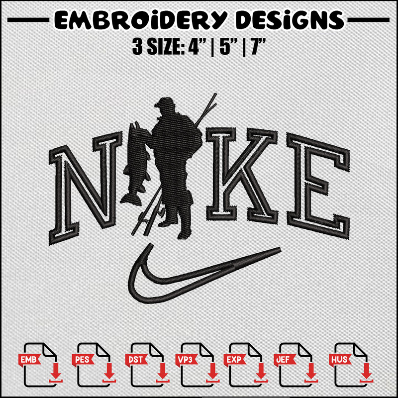 Nike hook embroidery design