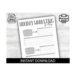 holiday marketing planner, tracker, business stats, printable, growth planner, digital download, organization, office no