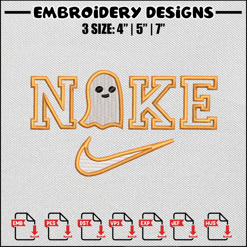 Nike ghost orange embroidery design