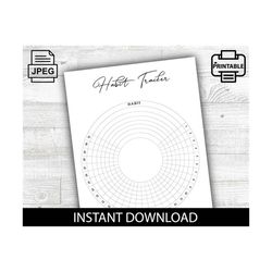 circular habit tracker, skill tracker, new habit, printable, habit checklist, personal growth, digital download, print a