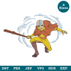 Avatar Aang Machine Embroidery Design, Anime Embroidery, Embroidered shirt, Cartoon Embroidery, Digital Download Pes Dst