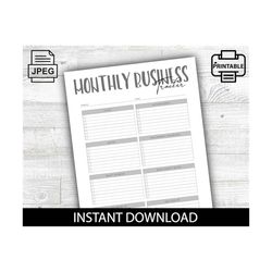monthly business tracker, tracker, business stats, printable, growth planner, digital download, organization, office not