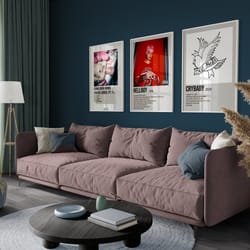 lil peep set of 3 posters, crybaby album cover, lil peep graphic poster, come over when you're sober, hellboy, wall art,