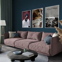 kendrick lamar set of 3 posters, damn album cover, kendrick lamar graphic poster, to pimp a butterfly album poster, post
