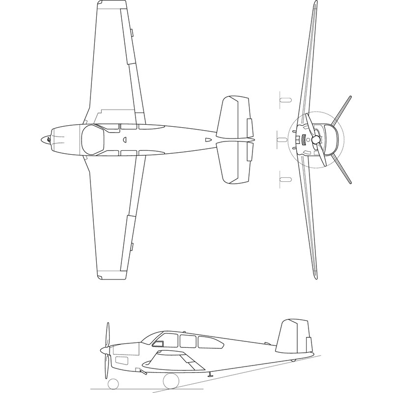 Beechcraft V35B Bonanza line drawing.jpg