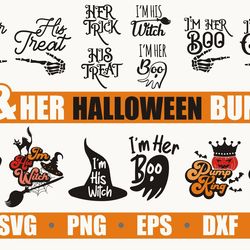 halloween his and her matching shirts couples Svg, Png, Dxf, Eps