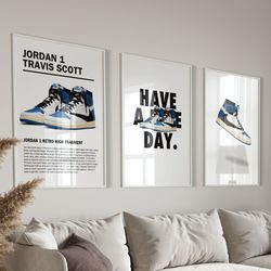 hypebeast printable wall art, hypebeast sneaker poster set of 3, hypebeast shoe poster, sneaker prints set, sneakerhead